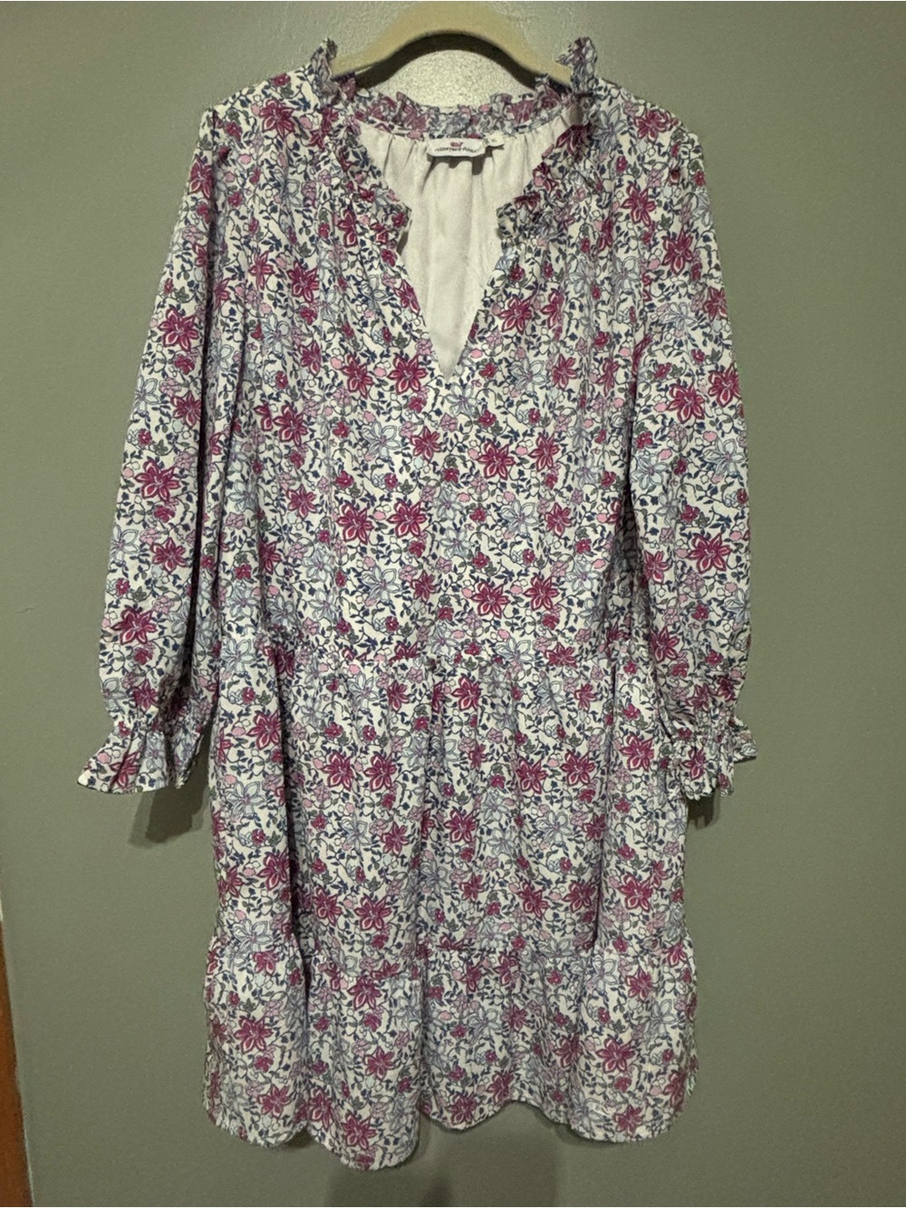 Vineyard Vines Women’s XL Floral Ruffle Dress Preppy Summer Dress